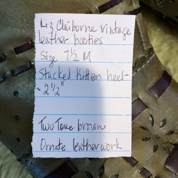 Liz Claiborne Flex vintage brown leather ankle boots. Size US 7 1/2 M - Picture 11 of 11